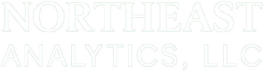 The image shows the text "NORTHEAST ANALYTICS, LLC" in large, capital letters on a plain background.